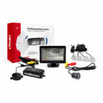 Asistenty parkovania TFT01 4,3 s kamerou HD-307-IR 4-senzorové strieborné