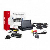 Asistenty parkovania TFT02 4,3 s kamerou HD-307-IR, 4-senzorové, strieborné