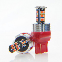 W21/5W LED žiarovka (30 x SMD 3020) červená canbus 12/24V