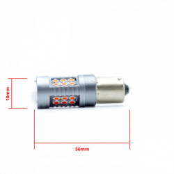 P21W LED žiarovka 24 SMD 3030 cervené canbus