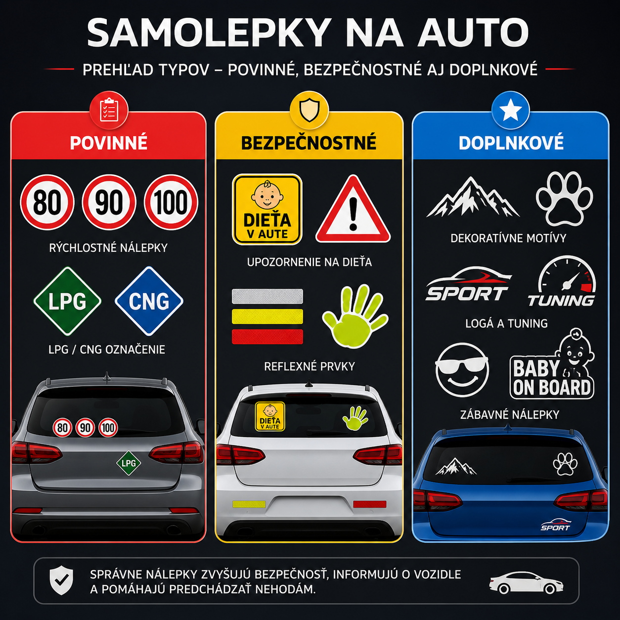 samolepky na auto prehlad