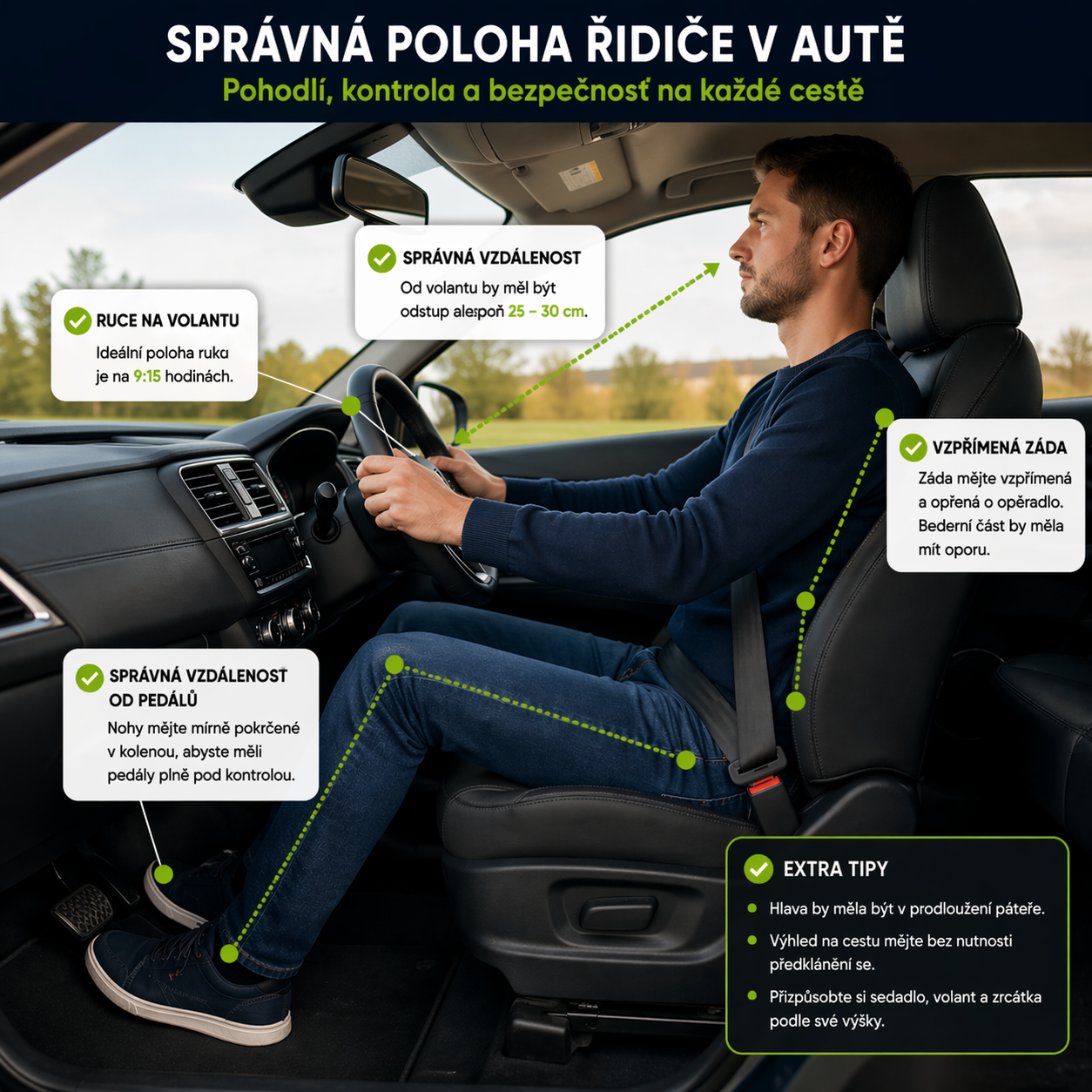 spravne sezeni v aute