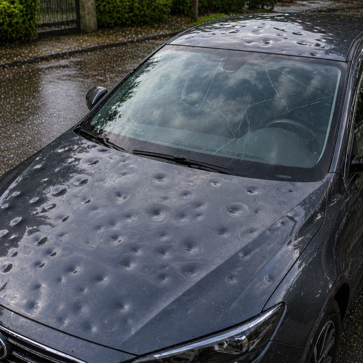 krupobitie poskodene auto
