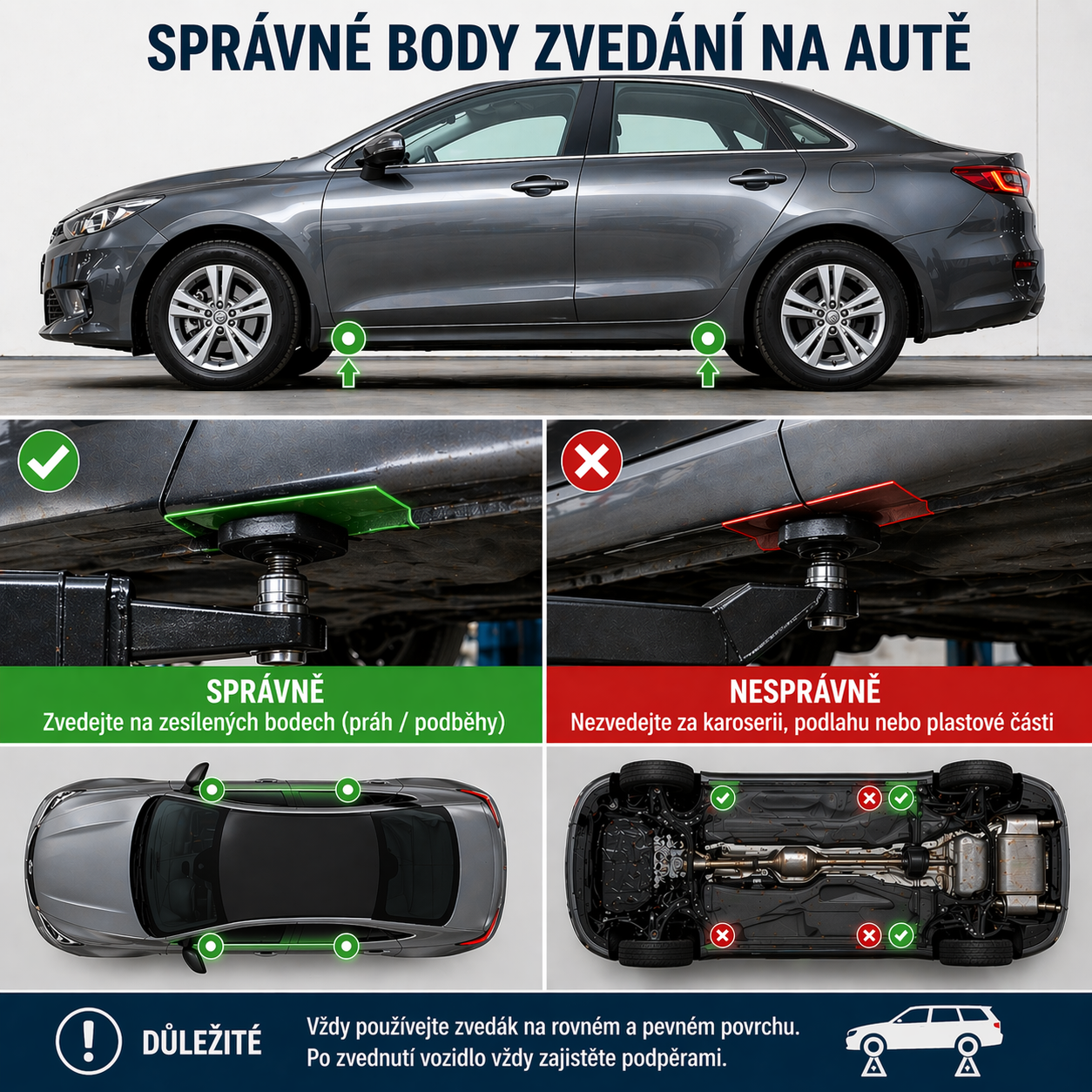 zvedání auta body