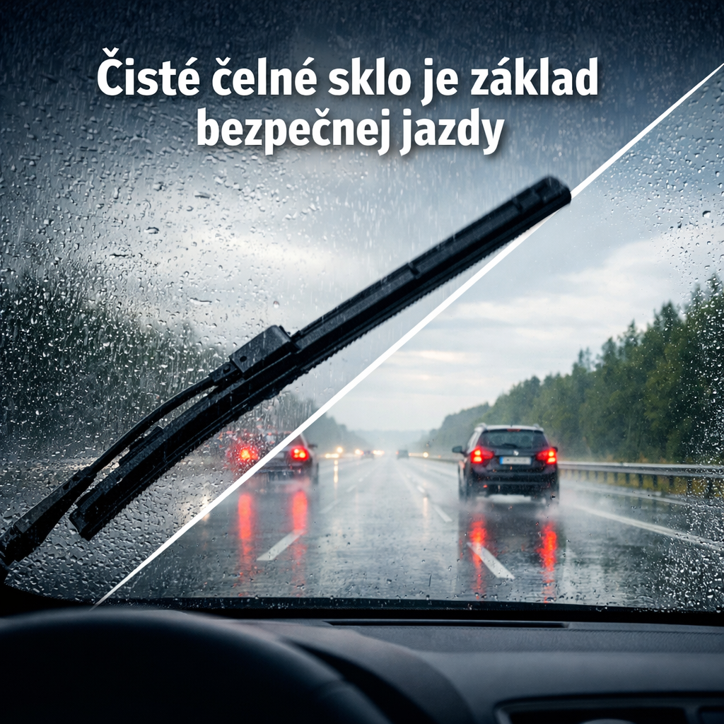 stierace na aute v dazdi