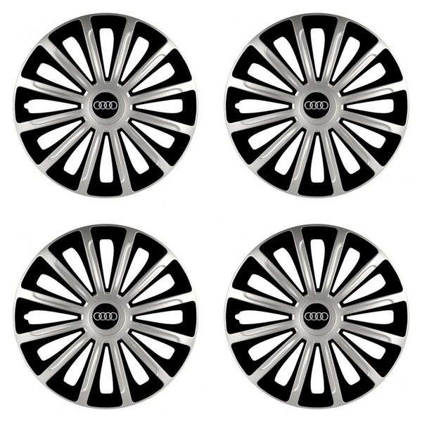 puklice pre Audi 16 TREND silver and black