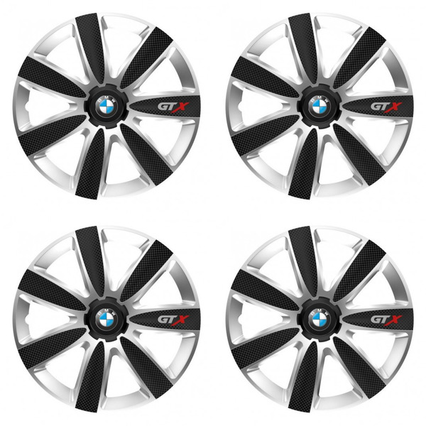 puklice pre BMW 16 GTX CARBON silver/black