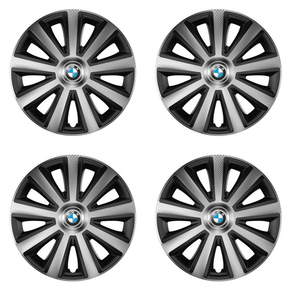 puklice pre BMW 15 Aviator carbon silver&black