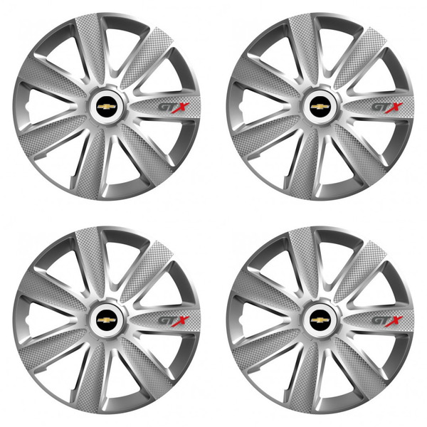 puklice pre  Chevrolet 14 GTX CARBON silver