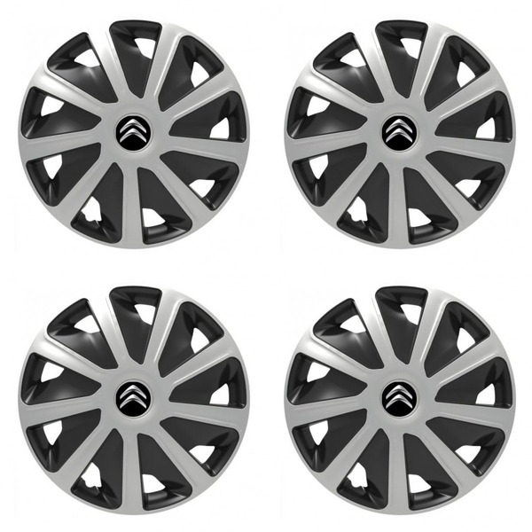 puklice pre  Citroen pre dodávky 15 Craft silver and black