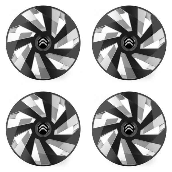 puklice pre  Citroen 15 Vector RC black and silver