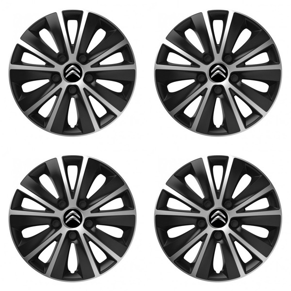 puklice pre Citroen 15 RAPIDE silver and black