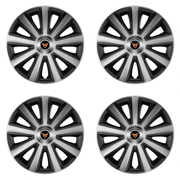 puklice pre Cupra 14 Aviator carbon silver&black