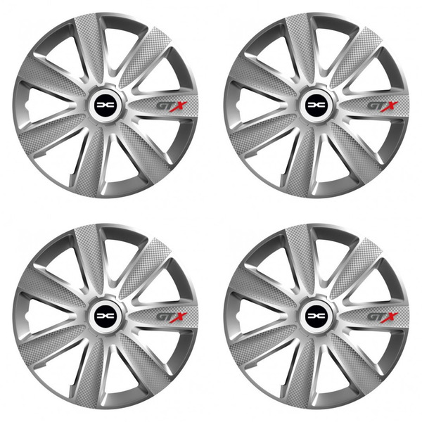 puklice pre  Dacia (nové logo) 16 GTX CARBON silver