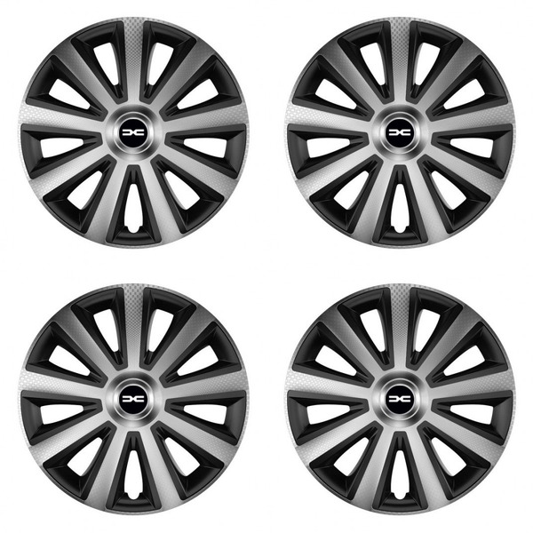 puklice pre  Dacia (nové logo) 16 Aviator carbon silver&black
