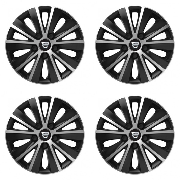 puklice pre  Dacia (staršie logo) 15 RAPIDE silver and black