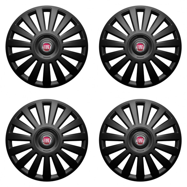 puklice pre  Fiat (červené) 16 Luxury black