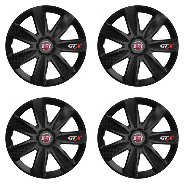 puklice pre Fiat (červené) 15 GTX CARBON black