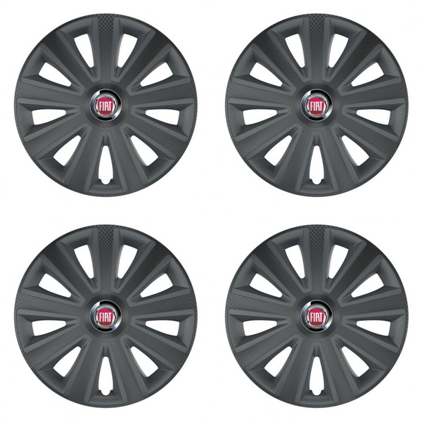 puklice pre Fiat (červené) 15 Aviator carbon grafite