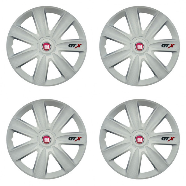 puklice pre  Fiat (červené) 17 GTX carbon white