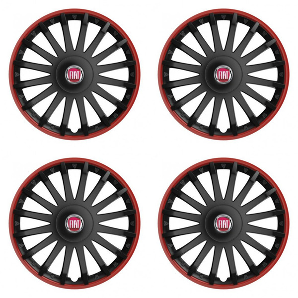 puklice pre  Fiat (červené) 16 CRYSTAL RO black
