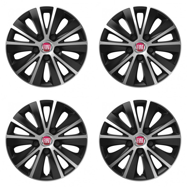 puklice pre  Fiat (červené) 16 RAPIDE silver and black