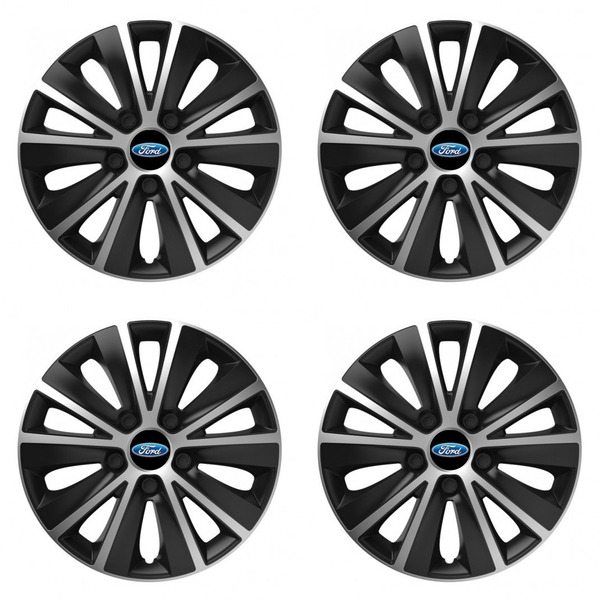 puklice pre  Ford 14 RAPIDE silver and black