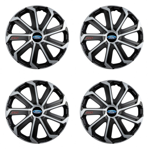 puklice pre  Ford 15 Evo black&silver