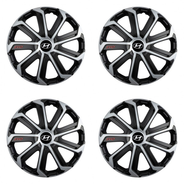 puklice pre  Hyundai 15 Evo black&silver