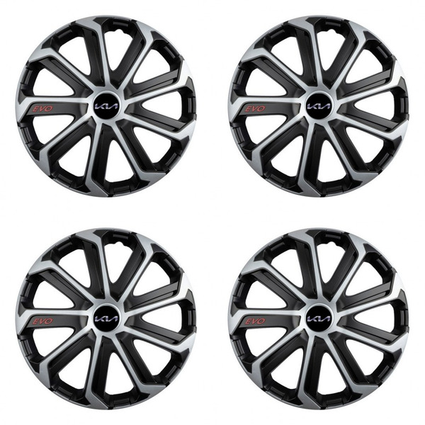 puklice pre  Kia (nové logo) 15 Evo black&silver