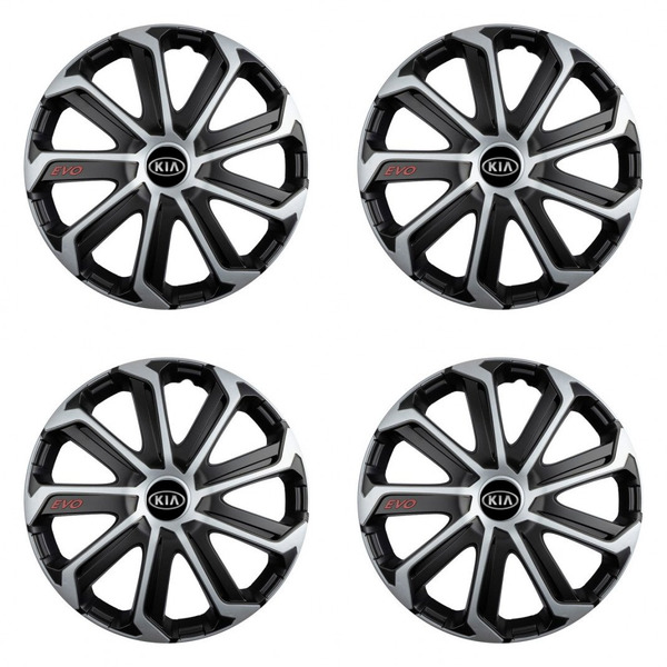 puklice pre  Kia (staršie logo) 16 Evo black&silver