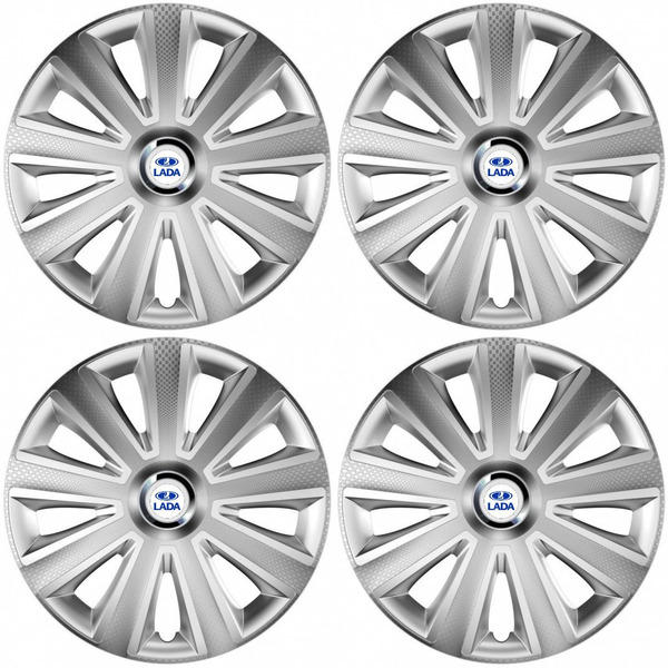 puklice pre  Lada 14 Aviator carbon RC silver