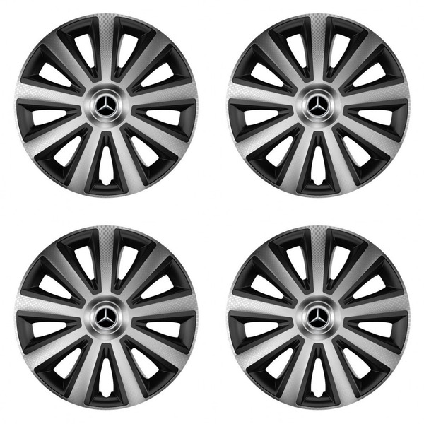 puklice pre Mercedes 16 Aviator carbon silver&black
