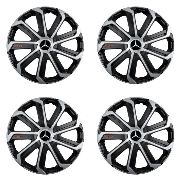 puklice pre Mercedes 14 Evo black&silver