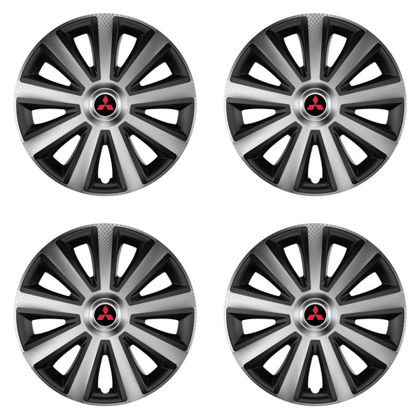 puklice pre  Mitsubishi (červené) 15 Aviator carbon silver&black