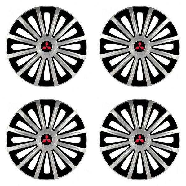 puklice pre  Mitsubishi (červené) 15 TREND silver and black