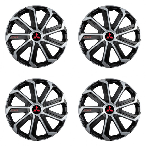 puklice pre  Mitsubishi (červené) 16 Evo black&silver