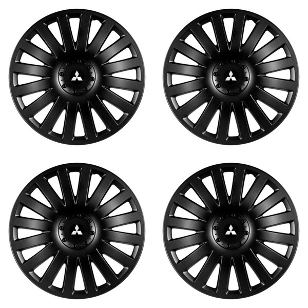 puklice pre Mitsubishi (strieborné) 14 Smart black