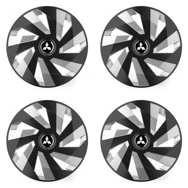 puklice pre Mitsubishi (strieborné) 16 Vector RC black and silver