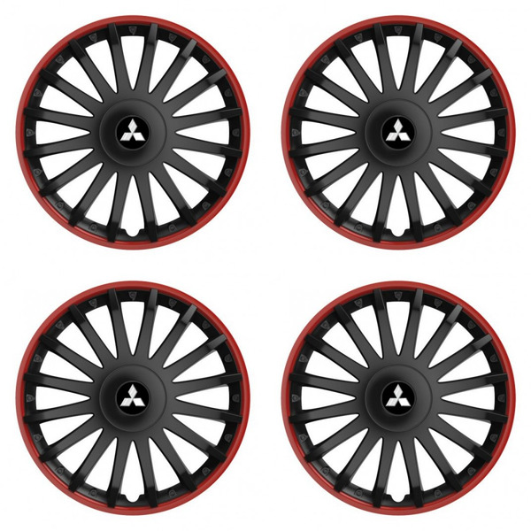 puklice pre  Mitsubishi (strieborné) 15 CRYSTAL RO black