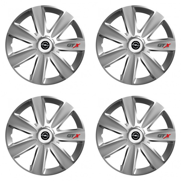 puklice pre  Opel 14 GTX CARBON silver