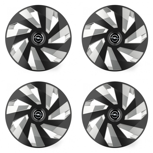 puklice pre  Opel 14 Vector RC black and silver