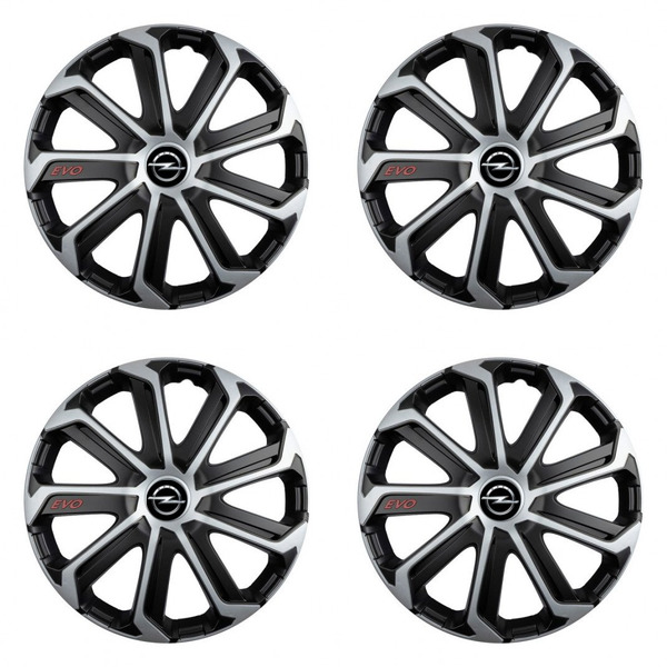 puklice pre  Opel 15 Evo black&silver