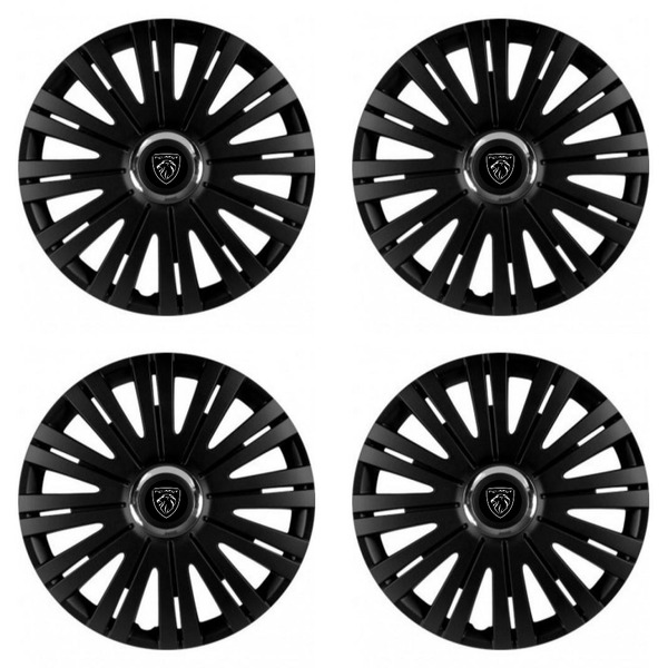 puklice pre Peugeot (nové logo) 14 ACTIVE RC BLACK