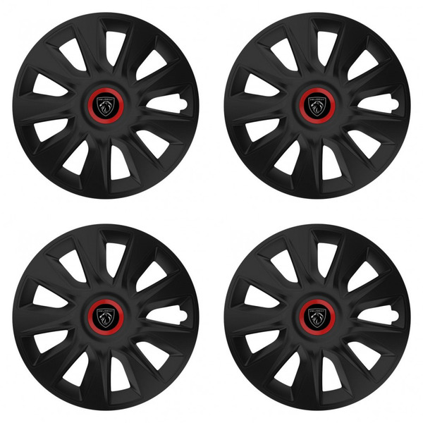 puklice pre Peugeot (nové logo) 17 STRATOS RR black