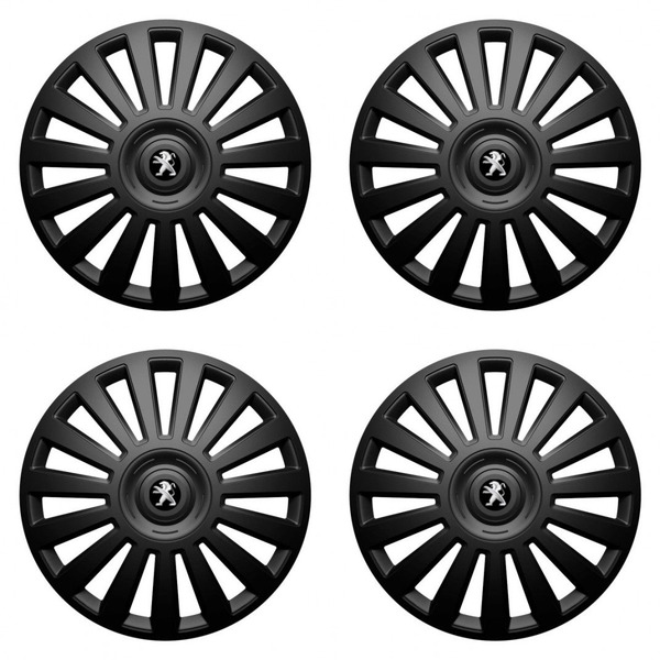 puklice pre Peugeot (staršie logo) 16 Luxury black