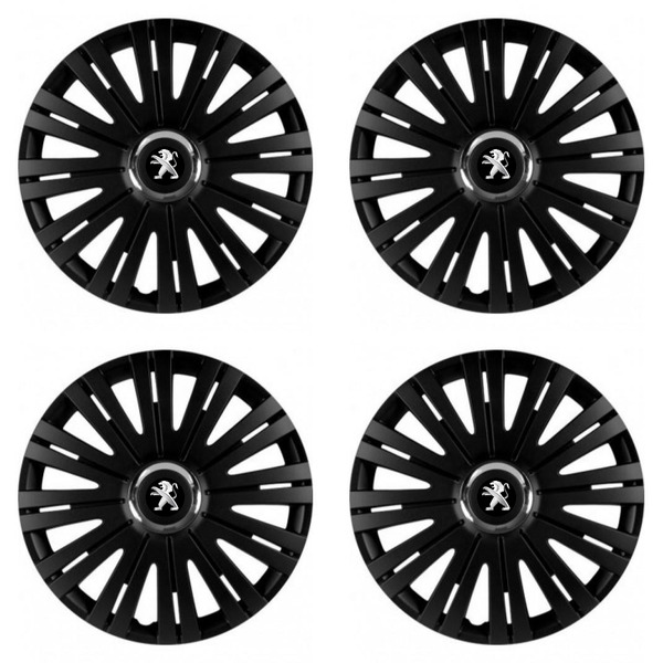 puklice pre Peugeot (staršie logo) 15 ACTIVE RC BLACK