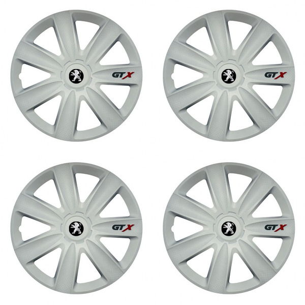 puklice pre Peugeot (staršie logo) 17 GTX carbon white