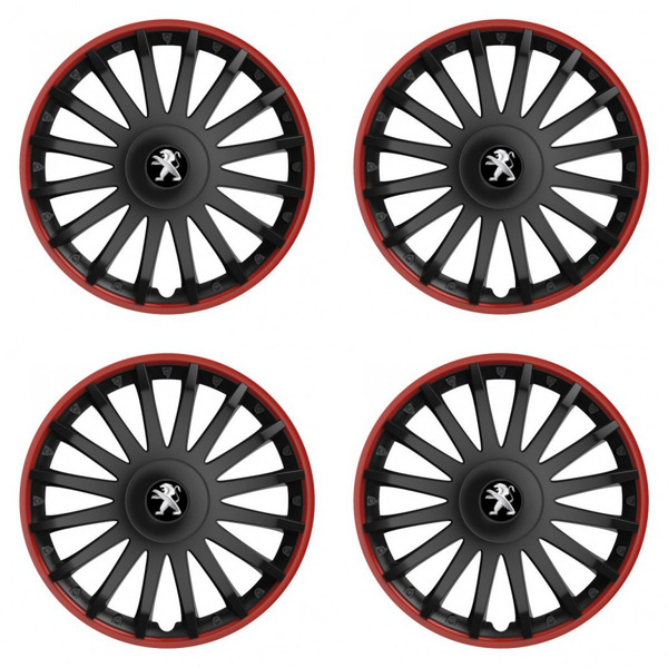 puklice pre  Peugeot (staršie logo) 15 CRYSTAL RO black