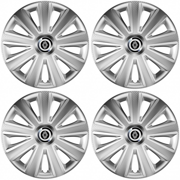 puklice pre Renault (nové logo) 14 Aviator carbon RC silver